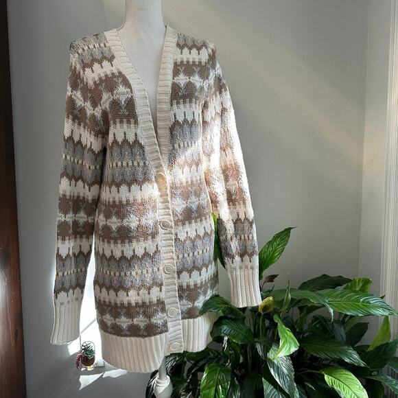 G. H. Bass Knit Cardigan Size Large Cotton Blend - Picture 4 of 8
